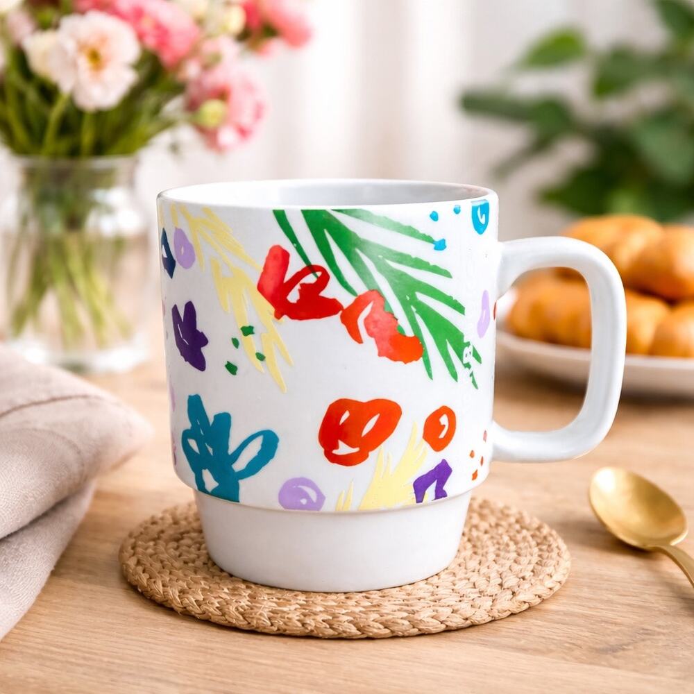 Starbucks 2016 Vines Flowers Floral Stackable Mug 12 oz Spring